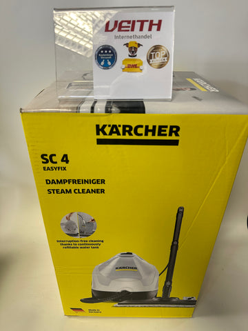 Kärcher Dampfreiniger SC 4 EasyFix, Dampfdruck: 3,5 bar, Aufheizzeit: 4 min., Leistung: 2.000 W, Flächenleistung: 100 m², 2-Tank-System: 0,5 l + 0,8 l, mit Bodenreinigungsset EasyFix, Düsen und Bezüge