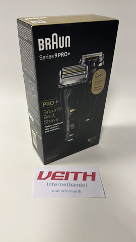 + Tagesdeal + Braun Series 9 9510s Pro+ Rasierer Herren NEU , Elektrorasierer mit 5 Pro Rasierelementen, Langhaarschneider ProTrimmer, Ladestation, 60 Min Laufzeit, Wet & Dry, Geschenk Mann, Made in Germany, , schwarz