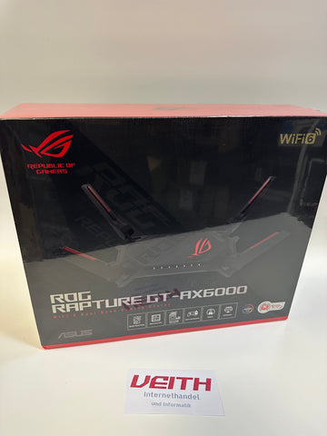 ASUS ROG Rapture GT-AX6000 Dual-Band Gaming kombinierbarer Router (Tethering als 4G und 5G Router-Ersatz, WiFi 6, Dual 2.5G Ports, WAN Aggregation, VPN Fusion, Triple-Level Game Acceleration)