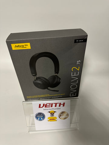 ✔️ Jabra Evolve2 75 Neuer Vitrinenaussteller Wireless PC Headset mit 8-Mikrofon-TechnologieNEU&OVP / Differenzbesteuert nach §25a