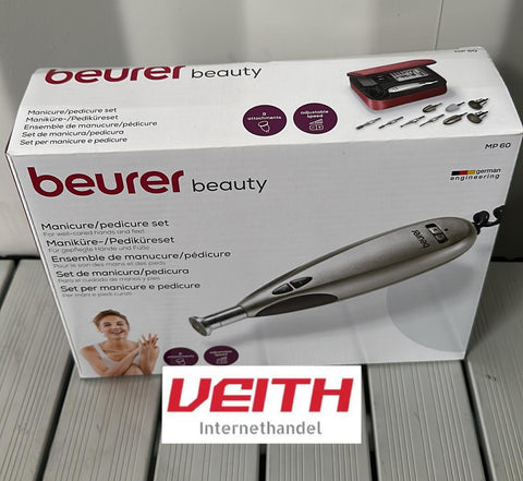 Beurer MP 60 elektrisches Maniküre-/ Pediküre-Set, mit 9 Nagelpflege-Aufsätzen und Aufbewahrungstasche