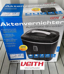 Genie 580 XCD Aktenvernichter; bis zu 10 Blatt; Partikelschnitt (Sicherheitsstufe P-4); mit CD - Shredder; inkl. Papierkorb; schwarz, 350 x 215 x 450 mm