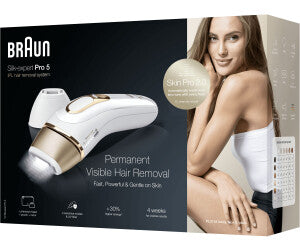 ✔️ Braun IPL Silk·expert Pro 5 –  PL5154 IPL Haarentfernungsgerät Neuware in 1xgeöffneter OVP, Dauerhafte und Schmerzfreie Haarentfernung für Zuhause – inkl. Etui, Venus Rasierer, 4 Aufsätze, Designed In Germany – PL5342, Weiß/Gold