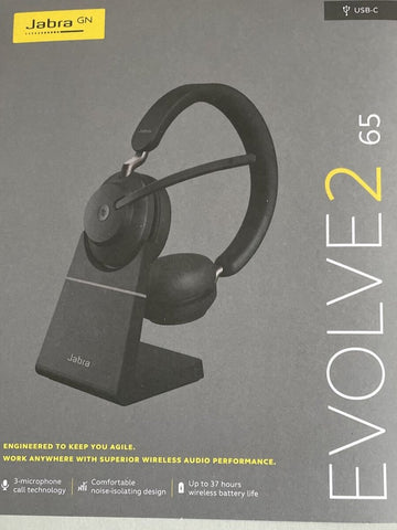 ✔️ Jabra Evolve2 65 Wireless PC Headset mit Ladestation – NEU&OVP✔️ / Differenzbesteuert nach §25a