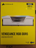 ✔️ CORSAIR Vengeance  RGB DDR5 RAM 32GB (2x16GB) 6000MHz CL36 Intel XMP 3.0 Desktop-Arbeitsspeicher – Weiß (CMH32GX5M2E6000C36W)