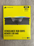 ✔️ CORSAIR VENGEANCE RGB DDR5 RAM 32GB (2x16GB) 6000MHz CL36-44-44-96 1.35V AMD EXPO Intel XMP 3.0 Desktop-Arbeitsspeicher – Grau (CMH32GX5M2E6000Z36)
