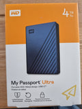✔️ WD My Passport Ultra externe Festplatte 4 TB  (mobiler Speicher, Metallgehäuse, herunterladbare Software, automatische Backups, Passwortschutz) Blau - auch kompatibel mit PC, Xbox, PS4 und PS5