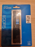 ✔️ Crucial DDR5 RAM 64GB 5600MHz, PC Computer Arbeitsspeicher, (auch 5200MHz / 4800MHz) CL46 - CT64G56C46U5
