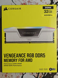 ✔️ CORSAIR Vengeance RGB DDR5 RAM 32GB (2x16GB) 6000MHz CL36-44-44-96 1.4V AMD EXPO & Intel XMP Desktop-Computer-Speicher - Weiß (CMH32GX5M2E6000Z36W)