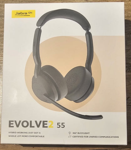 ✔️ Jabra Evolve2 55 - schnurloses Stereo-Headset Air Comfort - Mikrofone mit Geräuschunterdrückung und ANC - kompatibel mit Allen UC-Plattformen wie Zoom und Google Meet - Schwarz