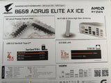 ✔️ GIGABYTE B650 AORUS ELITE AX ICE Mainboard – Unterstützt AMD Ryzen 9000 CPUs, 12+2+2 Phasen digitales VRM, bis zu 8000 MHz DDR5 (OC), 1xPCIe 5.0 + 2xPCIe 4.0 M.2, Wi-Fi 6E, 2.5GbE LAN, USB 3.2 Gen 2x2