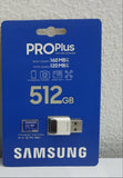 ✔️ Samsung PRO Plus microSD-Karte, 512 GB, UHS-I U3, Full HD & 4K UHD, 160 MB/s Lesen, 120 MB/s Schreiben, Speicherkarte für Smartphone, Drohne oder Action-Cam, Inkl. USB-Kartenleser, MB-MD512KB/WW