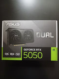 ✔️ Asus Dual GeForce RTX 5050, Nvidia, 8GB - GDDR6 OC Edition Gaming Grafikkarte (GeForce RTX5050 DLSS 4, 2,5-Slot Design, PCIe 5.0, 3X DisplayPort 2.1b, 1x HDMI 2.1b)