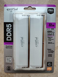 ✔️ Crucial Pro DDR5 RAM 32GB Kit (2x16GB) 6000MHz CL36, Overclocking Gaming, Intel XMP 3.0 / AMD Expo, PC Computer Arbeitsspeicher, Weiß - CP2K16G60C36U5W