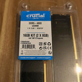 ✔️ Crucial DDR5 RAM 16GB Kit (2x8GB) 4800MHz, PC Computer Arbeitsspeicher, CL40 - CT2K8G48C40U5