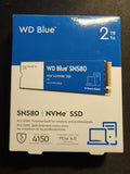 ✔️ WD Blue SN580 NVMe SSD 2 TB (PCIe Gen4 x4, bis zu 4.150 MB/s Lesen, M.2 2280, nCache 4.0-Technologie) Blau