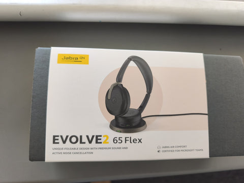 ✔️ Jabra Evolve2 65 Flex - Schnurloses Stereo-Bluetooth-Headset mit geräuschunterdrückender Jabra ClearVoice Technologie und hybrider ANC - für MS Teams zertifiziert - Schwarz