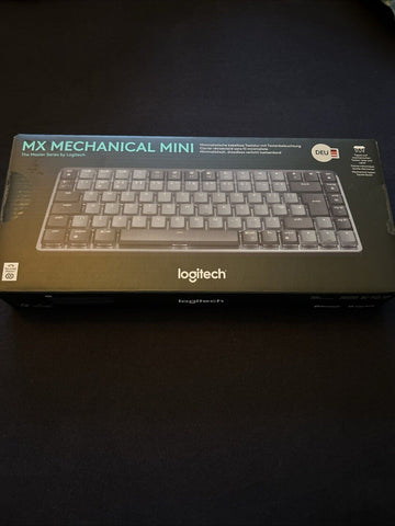 Logitech MX Mechanische kabellose Mini-Tastatur mit Beleuchtung, Taktile leise Tasten, Hintergrundbeleuchtung, Bluetooth, USB-C, macOS, Windows, Linux, iOS, Android, Metall, Deutsches QWERTZ - Graphit
