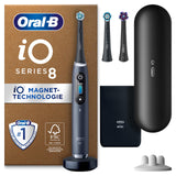 Oral-B iO Series 8 Plus Edition Elektrische Zahnbürste/Electric Toothbrush, PLUS 3 Aufsteckbürsten inkl. Whitening, Magnet-Etui, 6 Putzmodi, recycelbare Verpackung, Geschenk Mann/Frau, black