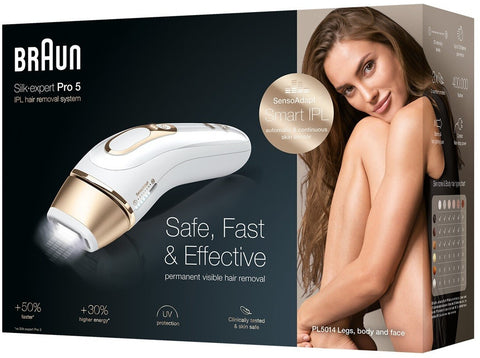 ✔️ Braun Silk-Ex­pert Pro 5 PL5014 IPL Haa­r­ent­fer­ner Netzteil, integriert Weiß, Gold Neu