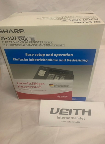 Sharp XE-A137X BK, Registrierkasse mit TSE -Software Entspricht den neuen Kassenvorschriften